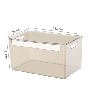 Boîte de rangement de bureau transparente en PET, vente chaude, pour livres, cosmétiques, collations, aliments, boissons, couvercle en plastique, boîte de finition de <span class=keywords><strong>cuisine</strong></span> - Product Image 2