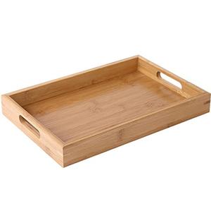 Vaisselle en bambou faite à la main décor plateau de service arrondi en bois pour la cuisine produit de vente chaud pour les pâtes et le service alimentaire - Product Image 2