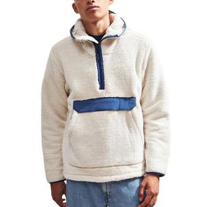 Chaqueta de lana suave de invierno informal para hombre con capucha esponjosa logotipo personalizado Patchwork Impresión digital estilo Sharpa Snuggs - Product Image 1