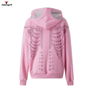 2025 vente en gros bas prix sweat à capuche pour femme bonne qualité femmes vêtements Anti-boulochage respirant strass à capuche pour les femmes - Product Image 2