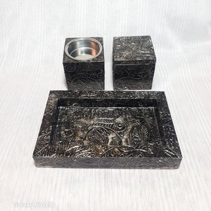 Brûleur d'encens de parfum de maison en bois créatif Brûleur à charbon de bois Pot d'encensoir Nouveau design Brûleur d'encens de style arabe Coffret Mubakhar - Product Image 5