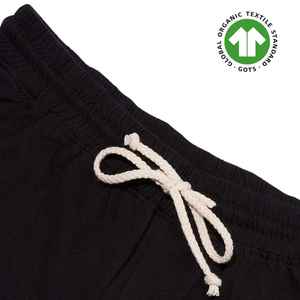 Pantalones de Jogger negros de algodón orgánico para mujer + Camiseta de cuello redondo unisex, tinte no tóxico, ajuste súper suave y relajado para ropa informal - Product Image 6