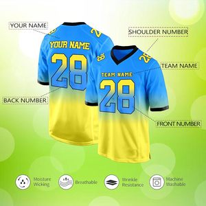 Conjunto de camisetas de fútbol americano con sublimación completa, con nombres personalizados opciones personalizadas, números y logotipo de equipo para jugadores - Product Image 2