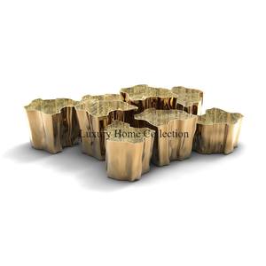 Bûches en bois forme Design Table basse en métal laiton finition Antique dernière arrivée meubles de salon design faits à la main - Product Image 1