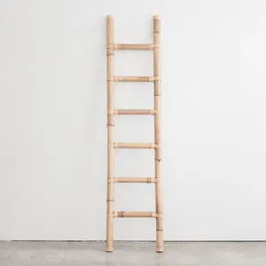 Ready for export bamboo wood ladder towel hanger leaning ladders bath room decor towels rack rails