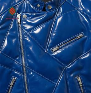 Veste en cuir bleue pour motard homme |   Vêtements d'extérieur en cuir de mouton faits à la main |   Style motard vintage |   Manteau d'hiver chaud |   Cadeau pour lui - Product Image 4