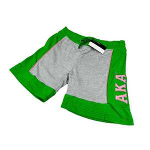 Pantalones Cortos de Forro Polar Gris AKA, Verde y Rosa, Unisex, con Letras Griegas, Cómodos, Casuales, de Primera Calidad, Suaves - Product Image 1