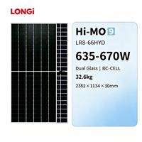 Panneaux solaires Longi LR8-66HYD 635~670M à succès commercial, 635W 640W 645W 650W 655W 660W 665W 670W, panneau photovoltaïque Longi Solar Energy Hi-mo 9