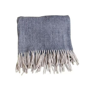 ผ้าห่มลายก้างปลาเม็กซิกันผ้าห่มผ้าฝ้ายย้อมสีสีฟ้าสำหรับชายหาดเส้นด้ายทอสำหรับใช้ในบ้าน - Product Image 1