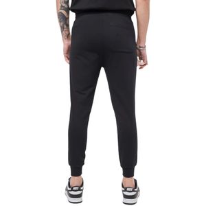 Pantalón de chándal cónico Focus negro para hombre Slim Fit 80% Algodón cordón cintura elegante gimnasio Streetwear acanalado tobillo Joggers - Product Image 2