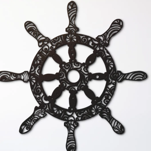 ไฟล์ตัดลายวงล้อเรือคุณภาพพรีเมียมแบบแมนดาลา ไฟล์สำหรับเครื่อง Glowforge แม่แบบไวนิล คุณภาพดีที่สุด วงล้อเรือตกแต่งทำมือสไตล์ทะเล - Product Image 2