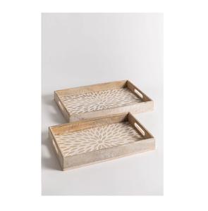 Plateau de service rond en incrustation d'os à forte demande avec forme de taille personnalisée qualité Standard en Inde meilleure vente - Product Image 2