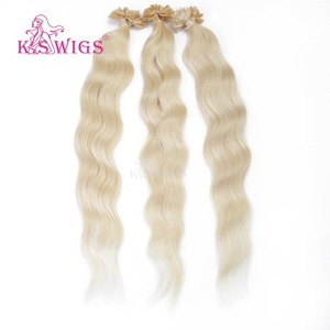 K.SWIGS Extensions de cheveux chinois à kératine U-Tip, ondulation naturelle, lisses, Remy, double trame machine pour tissage, toutes couleurs - Product Image 4