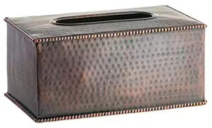 Boîte de mouchoirs martelés, porte-boîte de mouchoirs en cuivre antique - Product Image 4
