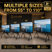 Écran tactile LED rétroéclairé HDTV de 55, 65, 75, 85, 98, 100, 110 pouces, tableau blanc interactif intelligent pour l'éducation, écran plat