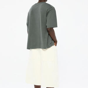 Venta al por mayor 100% algodón exterior Boxy camisetas para hombres transpirable gota hombro cuello redondo 260 gramos tela peso sólido disponible - Product Image 2