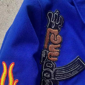 Chaqueta de béisbol de alta calidad personalizada Chenille parche bordado 100% lana Vintage béisbol Letterman Varsity chaqueta para hombres - Product Image 4