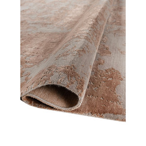 Tapis Kavi gris et noir noué à la main en laine et soie de bambou, épaisseur 10 mm, motif abstrait rectangulaire pour la maison, le couloir, projet Error Esk-431 - Product Image 2