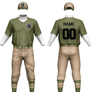 Jersey de béisbol sublimado a rayas con diseño personalizado para hombre, conjuntos de uniformes personalizados directos de fábrica - Product Image 1