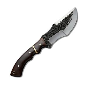 Cuchillo rastreador de acero al carbono hecho a mano con mango de madera y Funda de cuero para caza, cuchillos rastreadores para acampar al aire libre - Product Image 5