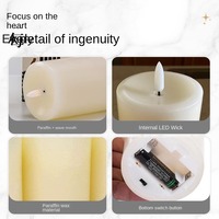 Bougie sans flamme TOOWIN en cire véritable, modèle concave, pour mariage, Noël, fêtes, anniversaire, décoration