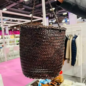 Bolso de cubo de cuero de vaca genuino Vintage 2025 para mujer bolso de hombro de gamuza de moda - Product Image 1