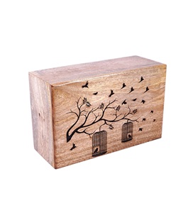 Handcrafted Wooden Box Funeral Cremation <b>Urns</b> for Human Ashes Adult <b>Large</b> - Burial <b>Urns</b> for Columbarium - Tree of Life - Product Image 1