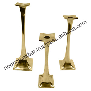 Soporte de vela decorativo de boda de aluminio Chapado en cobre exclusivo soporte de pilar de vela de mesa de Metal lujoso para Navidad en casa - Product Image 5