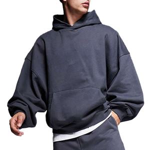Sweat-shirts à capuche surdimensionnés pour hommes, coupe ample, épaules tombantes, logo personnalisé, sweat-shirts en molleton français, poids lourd pour hommes - Product Image 2