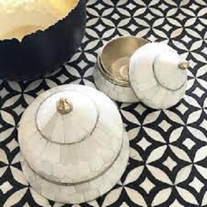 Vaisselle écologique de luxe faite à la main bol de service en incrustation d'os de haute qualité forme de chocolat durable pour la maison hôtel-multiple - Product Image 2