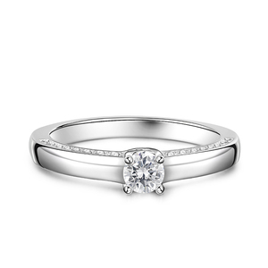 แหวนเงินแท้ทรงกลมคลาสสิก Jeulia Enamored Moment ประดับเพชรแบบคลัสเตอร์ - Product Image 1