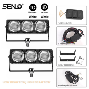 SENLO 3 Lentille X3 Super Lumineux Blanc Jaune Double Couleur <span class=keywords><strong>Moto</strong></span> Phares LED Travail Lumière Conduite Lumière Projecteur Auxiliaire - Product Image 2