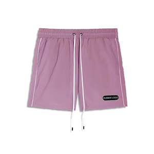 Oem Custom Manufacture Piping Lightweight Nylon <b>Shorts</b> Customized Summer Relaxed Fit <b>Shorts</b> With Rubber <b>Patch</b> - Product Image 3
