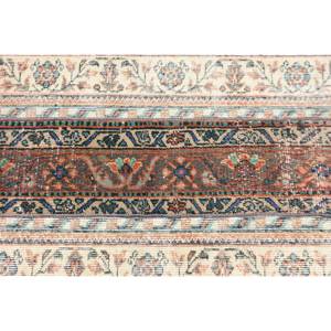 พรมขนสัตว์สีเบจสีน้ำตาล2.3x3.1ft แบบคลาสสิกงานเย็บปะติดปะต่อกันแบบตุรกีสำหรับทางเข้าห้องนั่งเล่นห้องนอนห้องโถงทำจากยาง - Product Image 5