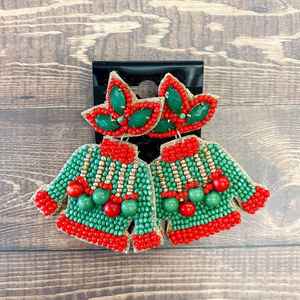 2021, joyería de diseñador de vendedor superior, nueva moda, pendientes de gota de cuentas de semillas de ganchillo multicolor, accesorio de tendencia de moda - Product Image 3