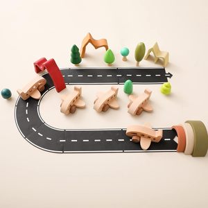 Jouets d'avion en bois véhicules de Transport aérien ensemble de jeu jeux de traction en bois STEM cadeau d'apprentissage Montessori jouet pour bébé tout-petits garçons - Product Image 3