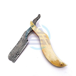 มีดโกนหนวดแบบพับได้ ทำจากเหล็กดามัสกัส งานแฮนด์เมด พร้อมใบมีดโกนคมสำหรับช่างตัดผม - Product Image 1