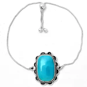 Dernières Naturel Rare Turquoise Nevada Aztec Mt 925 Argent Gemstone Slider Bracelet Bijoux, Cadeau Parfait pour les Femmes SDB3884 B-1019