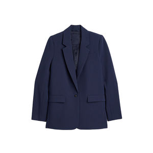 Blazer de Lana de Alta Calidad, Elegante y Casual para Negocios, Unisex, para Mujer, Tejido Sólido, Antiarrugas, Cuello en V, Un Solo Botón, Manga Larga - Product Image 5