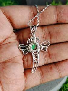 Pendentif Boho en argent sterling 925 Composite Turquoise Gemstone avec plaqué or argent rhodié Pendentifs fins et breloques - Product Image 2