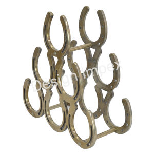 Bar et hôtel et restaurants Table comptoir présentoirs en laiton fini antique cheval chaussure casier à vin support de bouteille équestre - Product Image 3