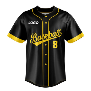 Ensemble d'uniformes de baseball personnalisés Chemises avec bande d'impression de logo par sublimation Vêtements de baseball et softball Maillots de baseball brodés - Product Image 2