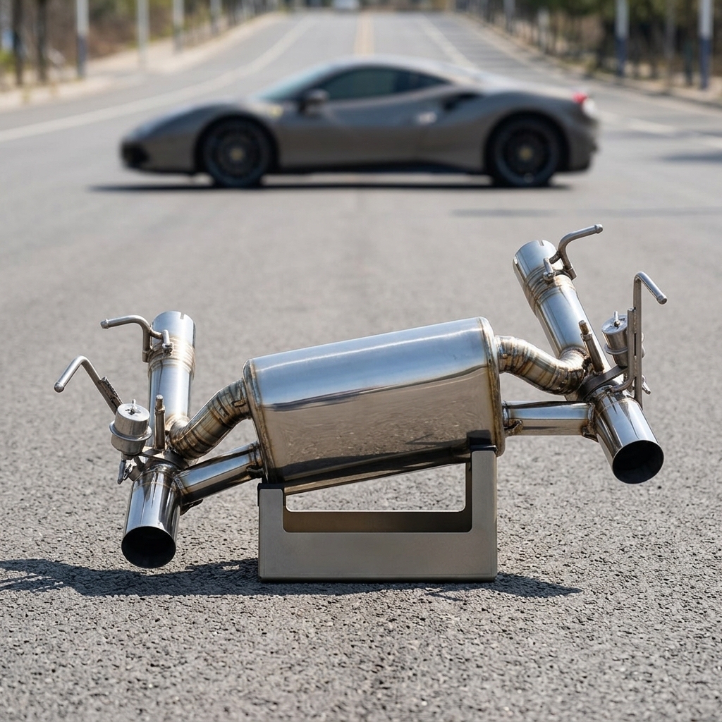 VantaFlow Catback Exhaust System Silver Burnt Vacuum Valvetronic for Ferrari 488 GTB Spider 3.9T V8 2015-2019