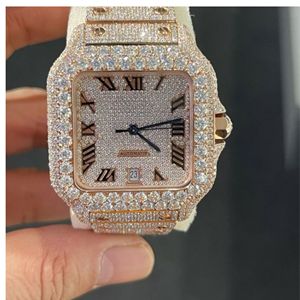 นาฬิกาเพชรโมอิสแก้วทรงสี่เหลี่ยมที่ได้รับการรับรองจากผู้ทดสอบเพชร | ขายส่งนาฬิกาเพชรเย็นสุดหรู VVS - Product Image 4