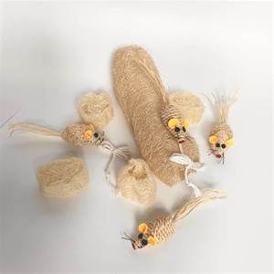SOURIS NATURELLE LOOFAH JOUET POUR ANIMAUX DE COMPAGNIE/PARFAIT POUR LA MACHINE/MATÉRIEL NON TOXIQUE/FABRIQUÉ AU VIETNAM - Product Image 2