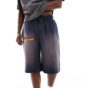 New Fashionable Streetwear Men's Jogger Short Length Breathable Polyester/Cotton Plus Size Custom Printed logo Solid - Product Image 4