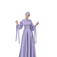 2Pcs costume musulman Satin Dubaï Abaya Eid Arabie Saoudite Turquie Islam Musulman Hijab Robe Ensemble Femmes Robe Longue Femme Kaftan Vestidos