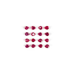 Natural Bangkok Ruby Loose Gemstone Calibrated Pears 4x5mm & 5x6mm Faceted with Brilliant Trillion Oval Cut <b>Red</b> Color <b>Beads</b> - Product Image 2