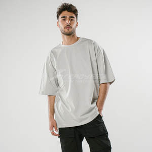 Boxy hombres de lujo de gran Tamaño 250 Gsm Heavyweight camisetas 100% algodón sólido gota gráfico personalizado ropa informal pesada - Product Image 1