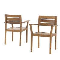 Juego de Mesa de Comedor de Madera de Acacia Sólida de Alta Calidad, Moderno, para Todo Clima, con 4 Sillas, para Jardín, Playa, Balcón, Patio, Restaurantes y Hoteles